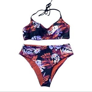 Cupshe Floral high waist bikini set, large NWT